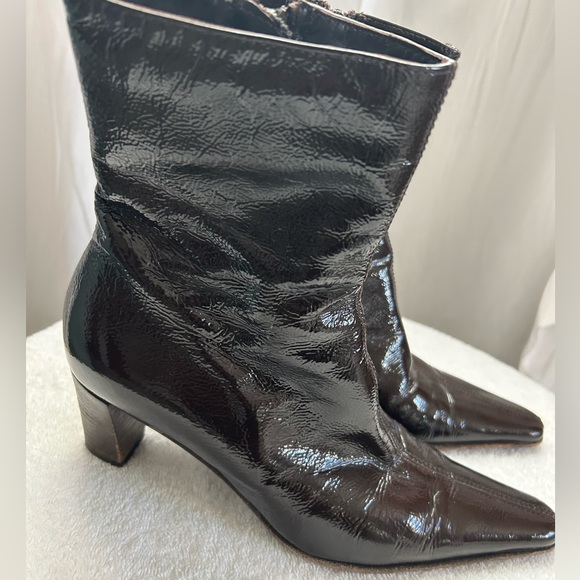 Aquatalia Brown Patent Leather ankle boot - Picture 2 of 12